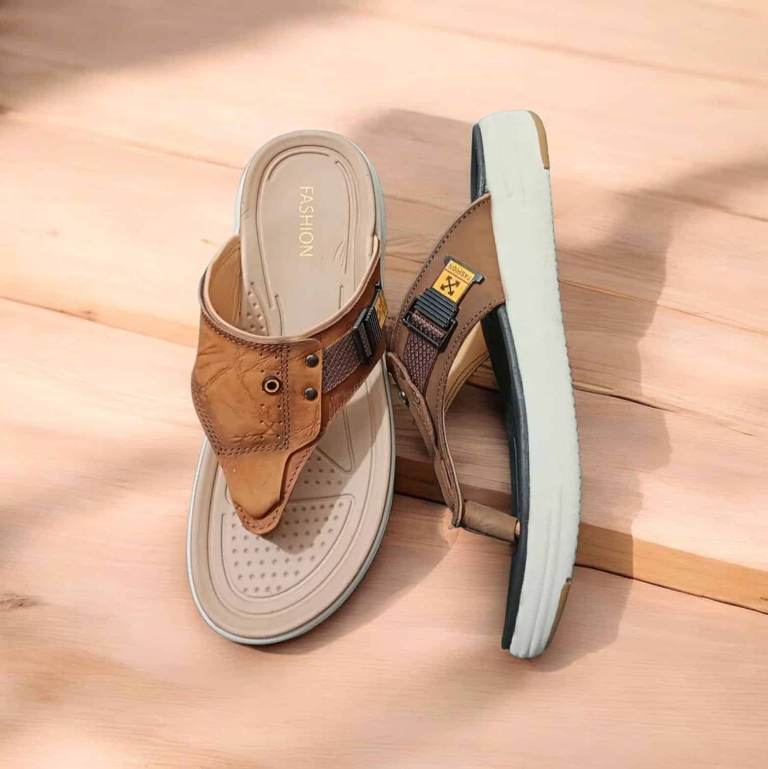 Premium-Mens-Casual-Sandal-Bottom-Sole-Sokerponno Premium Men's Casual Lightweight Sandal (Brown) - Image 1