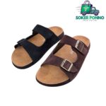 Premium Black Copy Color Double Buckle Sandal
