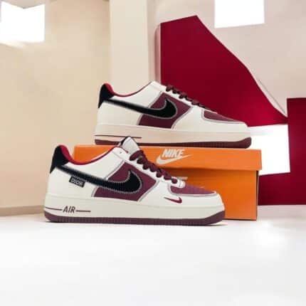 Premium Premium Nike Air Force 1 Custom 'Burgundy & Black' Edition